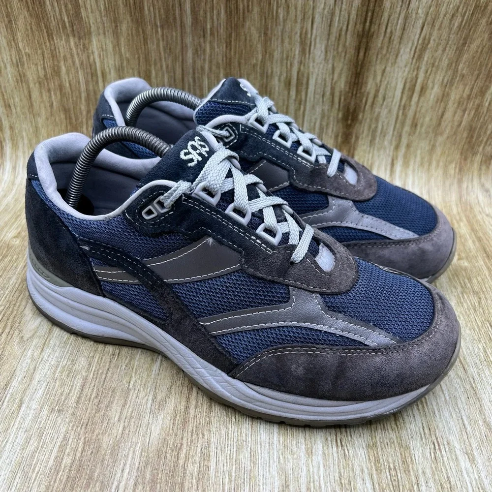 SAS Journey Mesh Men's Size 9 Blue Grey Suede Walking Shoes Made in USA Sneakers